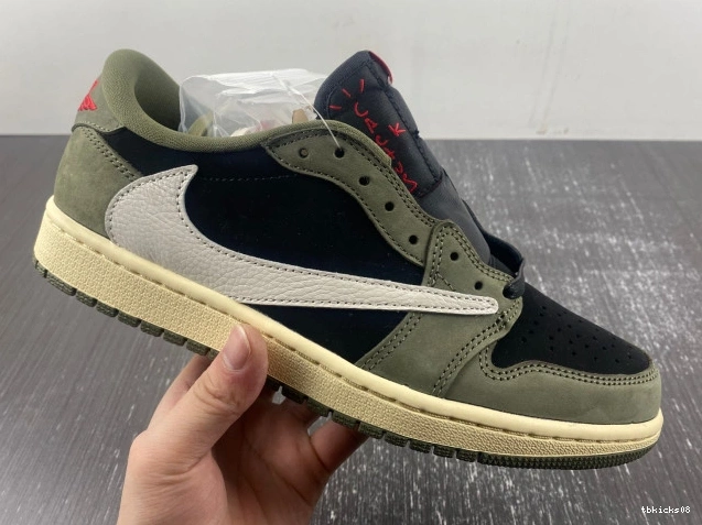 Rep TBkick OLIVE' SCOTT SP 'BLACK X 1 DM7866-002 OG TRAVIS AIR JORDAN LOW 0811